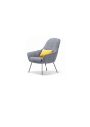 Armchair on four supports on metal frame MNS