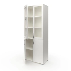 Filing cabinet with glass