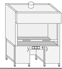 Metal fume cupboard on supporting bollards SHV-6(m)