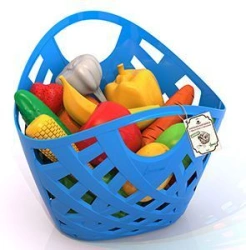 Set "Fruits, vegetables" (13 items) in a wicker basket