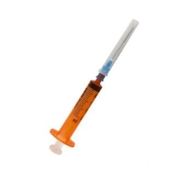 Single-use three-detail sterile injecting syringe with Luer tip, light-protected, 2 ml capacity with needle