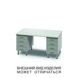 Double-desk with eight drawers