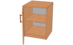 Stationary cabinet with shelf. Model: TS-2