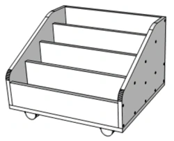 Wooden furniture for preschools: Box on wheels "Library"