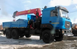 Flatbed truck with CMU 6377P8 on chassis Ural 4320-4971-78, Ural 4320-4971-80, Ural 4320-4971-82