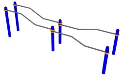 B-001 multi-level uneven bars with the possibility of exercises for disabled persons and persons with disabilities