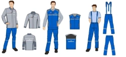 Men's sets for working personnel (jacket-shirt, waistcoat, trousers) special for employees of the organisations of the system "T
