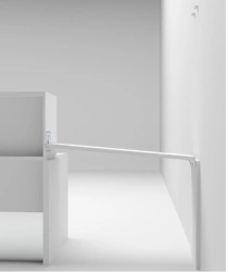 Folding table top-barrier MOPS, labelled "MS FURNITURE".