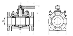 Flanged ball valve KSHV DN 50-250 PN 1,6-16 MPa