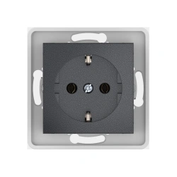 CADUCEUS ALING PRESTIGE Flush-mounted socket outlet without grounding plug with plastic base 16A, 250V~, graphite, art. 603