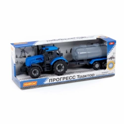 Tractor "Progress" with inertia tank-trailer (blue) (in a box), Item No. 91550