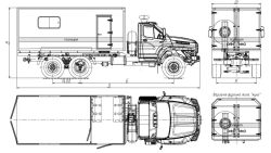 Trucks with CNG gas engine mod. 5777CN without CMU on the basis of Ural chassis mod. 4320-16, 4320-18 (Possible equipment: