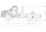 Tractor-tractor truck pipe hauler mod. 59602A, 59604R, 59604S on Ural chassis (5557-60,62,70,72,74; 55571-60,62,64,70,72-74; 432