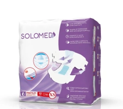 Adult disposable nappies "Premium" according to TU 32.50.50-001-19127789 -2018, size XS, 10 pieces. For severe incontinence