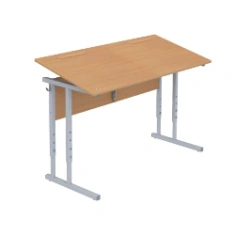 Two-seat height-adjustable pupil's table with adjustable table top inclination Art: ATUR2