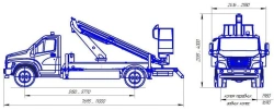 Means of transport equipped with lifts with working platforms R180T, VA180T Velmash-S type 47192 of modification 47193N on bases