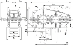 Cylindrical two-stage horizontal gearboxes type PM