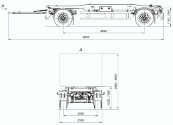 Double-axle container trailer 8465-10 CEYLAN AS-1210-225-ST-OV with 12 tonne load capacity