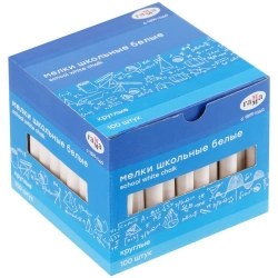 School crayons white 100 pieces, round shape
