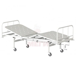 KF3-01-"MSC" (MSC-1103) - Functional bed, on wheels, metal backrests, bed - steel sheet, mechanically adjustable.