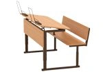 Height-adjustable two-seater desk for years 1-4
