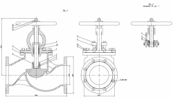 Shut-off and regulating flange bore valve with indicator DN 150 PN 10 series 458 (KMIA.491125.005-07)