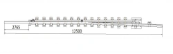 Curved frame rail of P65 type with straight shank of the project 1740.01.020