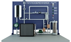 Laboratory set-up for testing different designs of heat exchangers: tube-in-tube and plate (TOT-TPB-T).