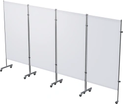 ?? - "???"(???-45301?) Medical screen of stainless steel, on wheels, four-sectional