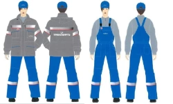 Women's suit (jacket, dungaree) against thermal risks of electric arc with protection level up to 6.6 cal/cm2 made of "PROTE" fa