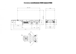 Semi-trailer-container wagon of Tonar 974628 model with axles of TONAR models 90422, 90424, 90431
