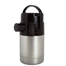 Household vacuum thermos with double flask made of corrosion-resistant steel with air pump (bellows) for liquid type "A"