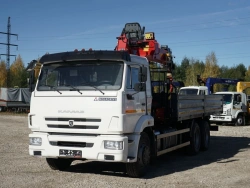 Special purpose vehicle with KMA type hydraulic loading crane on the basis of KAMAZ 43118 and its modifications 41K03N-Z151