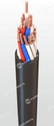 Control cable with copper conductors with insulation and sheath made of polyvinylchloride plasticate, in cold-resistant version 