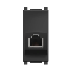 CADUCEUS ALING Experience flush-mounted telephone socket RJ12 6P6C cat.3, 1M, black (soft touch), art. 74212.?1