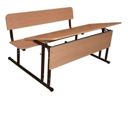 Umnik 2-seater adjustable desk (monoblock) with table top tilt angle, article no. 50085