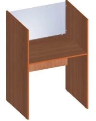 Pupil's table with acoustic cabin for foreign language classrooms.