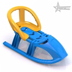 Sledge "Snowflake" with backrest (blue)