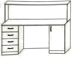 Reception desk for office establishments