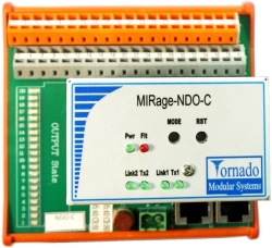Discrete output device. 20 signals up to 40 mA at 30 V DC, without galvanic isolation, control circuit supply (MIRage-N
