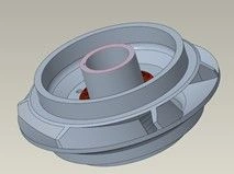 Working machine-support wheel, floating, D2400N, 0.68" shaft, Niresist / IMPELLER: FL, BRG HSG, D2400N, .68, NI-RST article 1