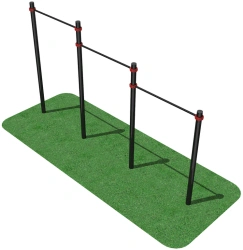 Stationary multi-level crossbars for performing the test "Pull-up from hanging on a high bar"