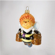 Handmade glass Christmas tree toy "Bee"