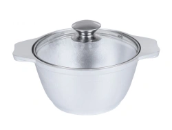 1L (uncoated) aluminium cast saucepan TM Kukmara, with glass lid