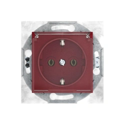 CADUCEUS ALING PRESTIGE Flush-mounted socket outlet with grounding without cover with cover with ceramic base 16A, 250V~, burgun