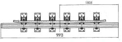 Crossing rail of type P65 grade 1/7 with a counter rail of the project 2690.08.030-01