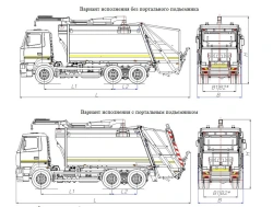 Rear-loading rubbish truck of model MK-3547-11