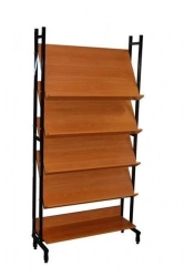 Library demonstration shelving unit, Omega brand