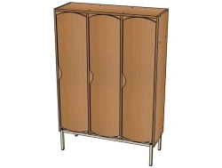 3-section cupboard with shaped doors on metal frame/ ??13