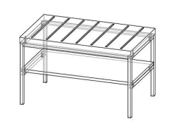 A06.2 Stand for suitcases on metal (variant 2 with shelf)
